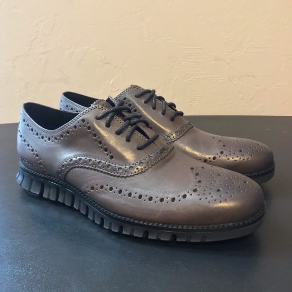 cole haan zerogrand wingtip oxford grey